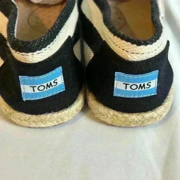 NWOT! - TOMS Womens Stripe University Espadrille Loafer Black Canvas (Size 8) - Picture 7 of 7